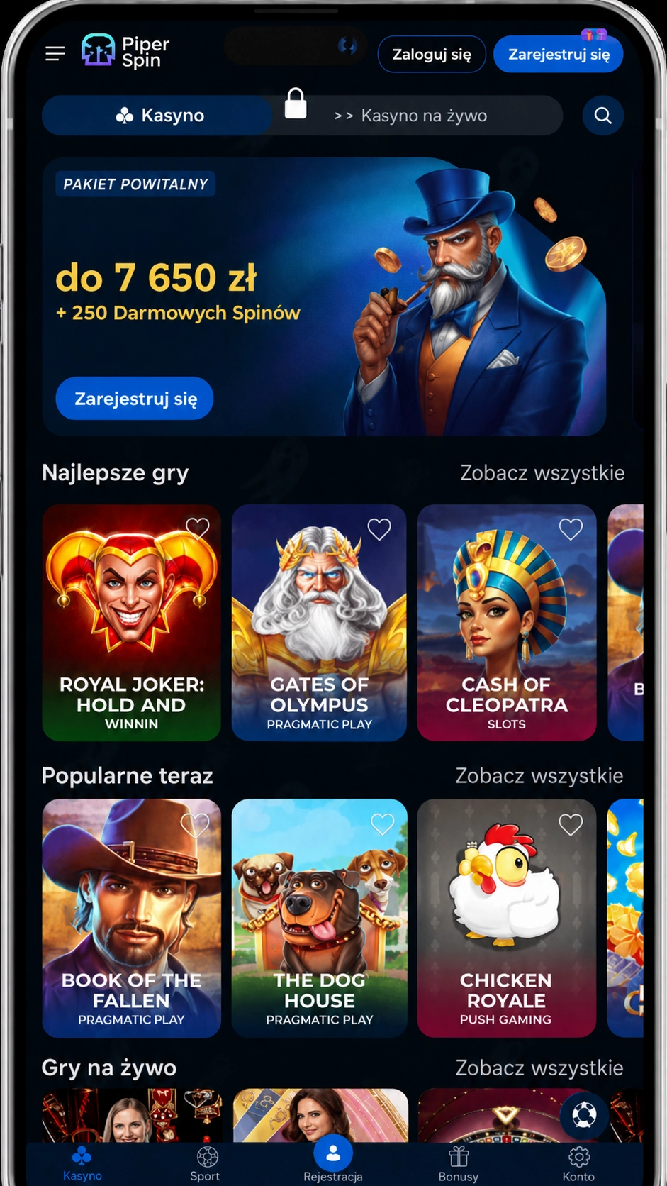Aplikacja Piper Spin Casino